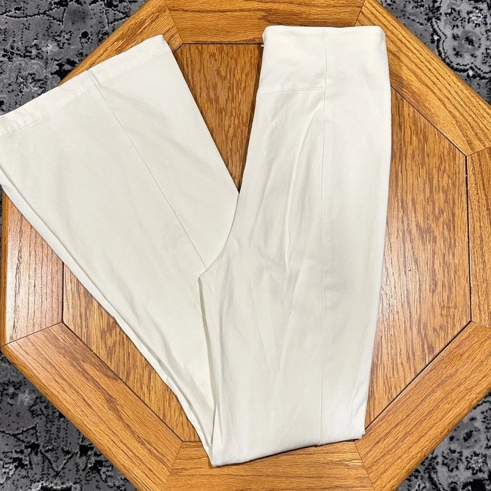 *FREE PEOPLE* Ivory Flare Slit Pants Size Small